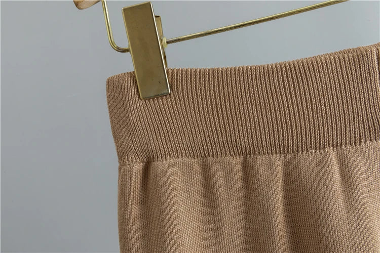 Casual Knitted Three-Piece Set for Women Soft Cardigan Sweater Vest and Wide Leg Pants Cozy Stylish Outfit