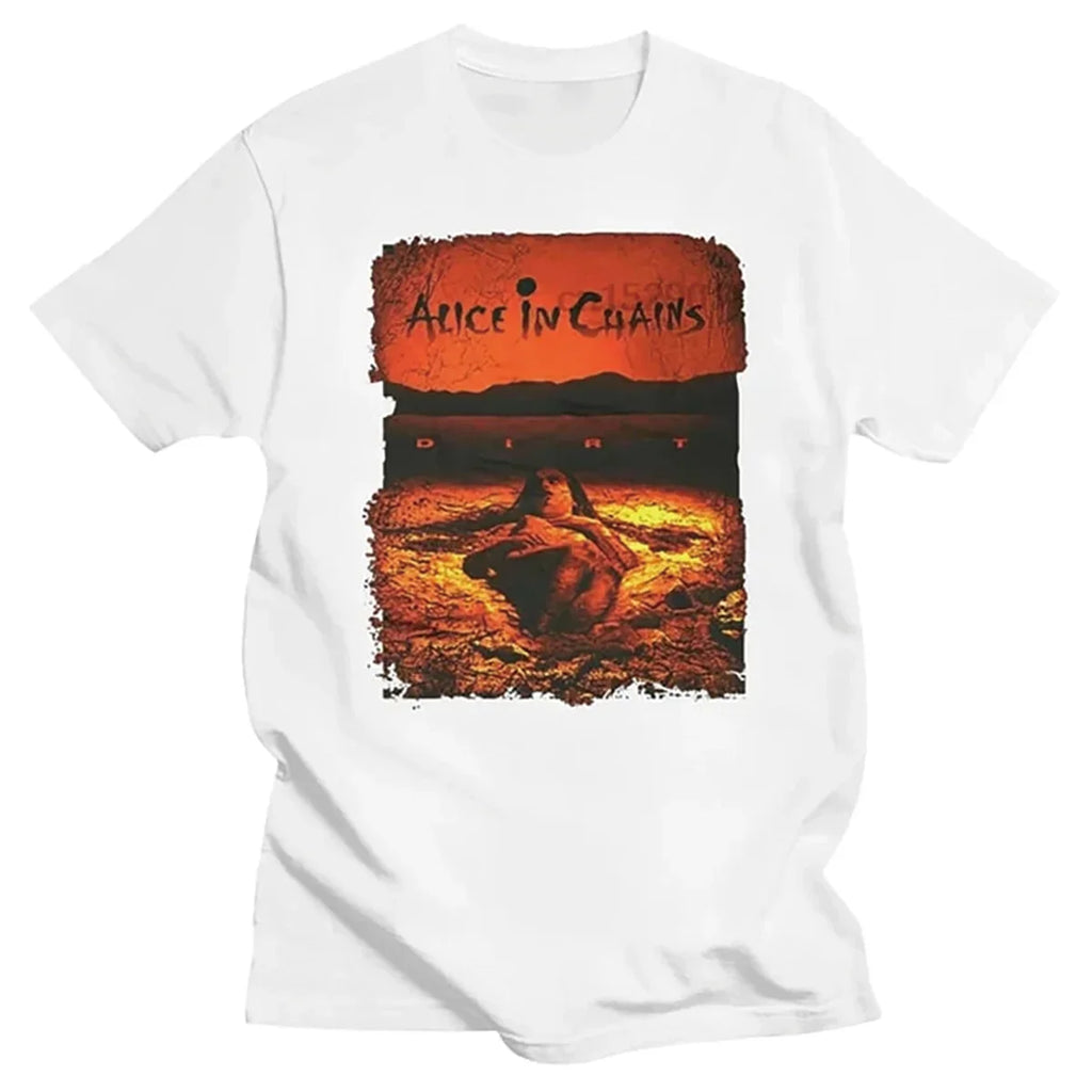 Women's Casual Cotton T-Shirt Featuring Alice In Chains Design