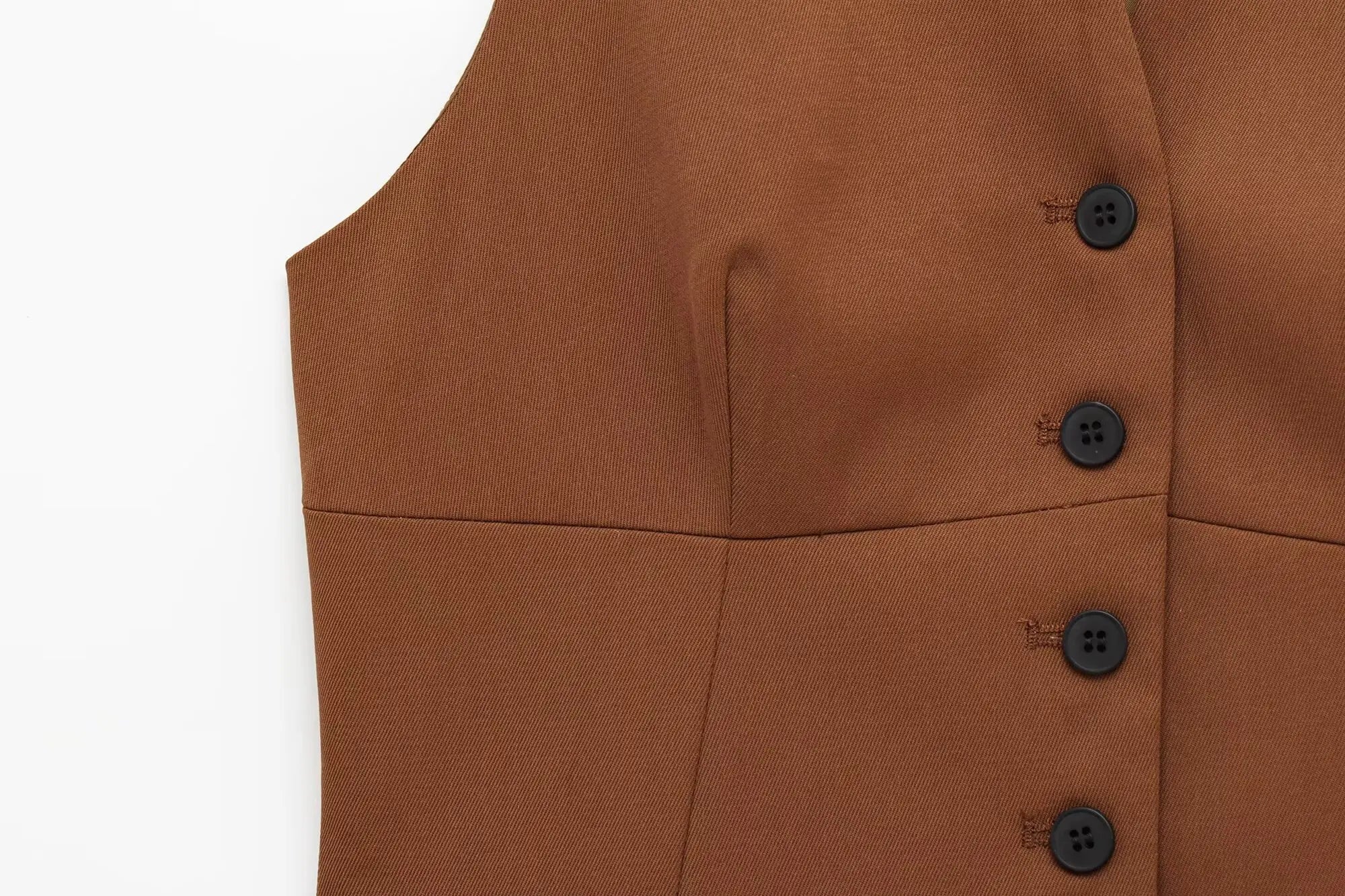 Women's Sleeveless Button-Down Vest with Pockets and Matching Mini Skirt Two-Piece Set for Chic and Stylish Look