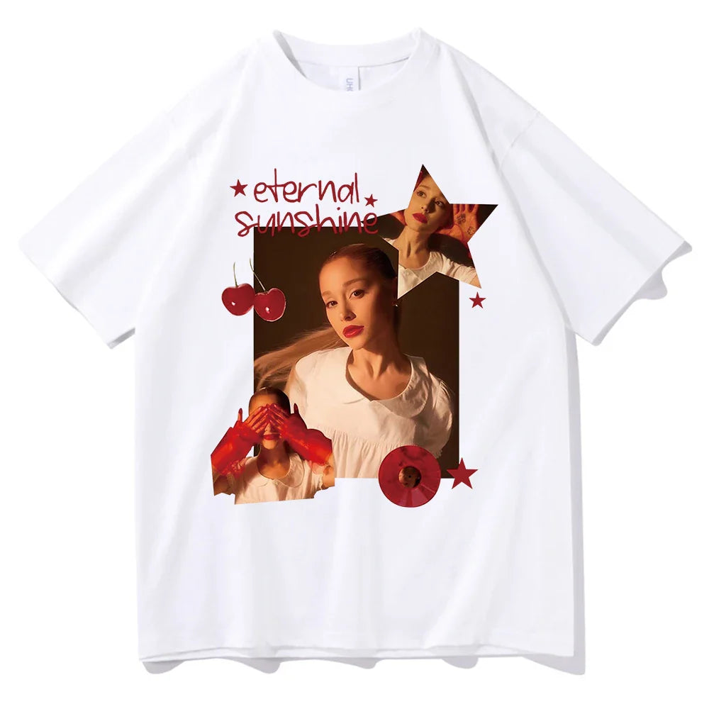 Ariana Grande Eternal Sunshine Cotton Short Sleeve T-Shirt for Women Summer Fans Gift