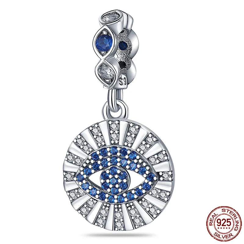 925 Silver Devil's Eye Charms Beads for Women DIY Jewelry Making