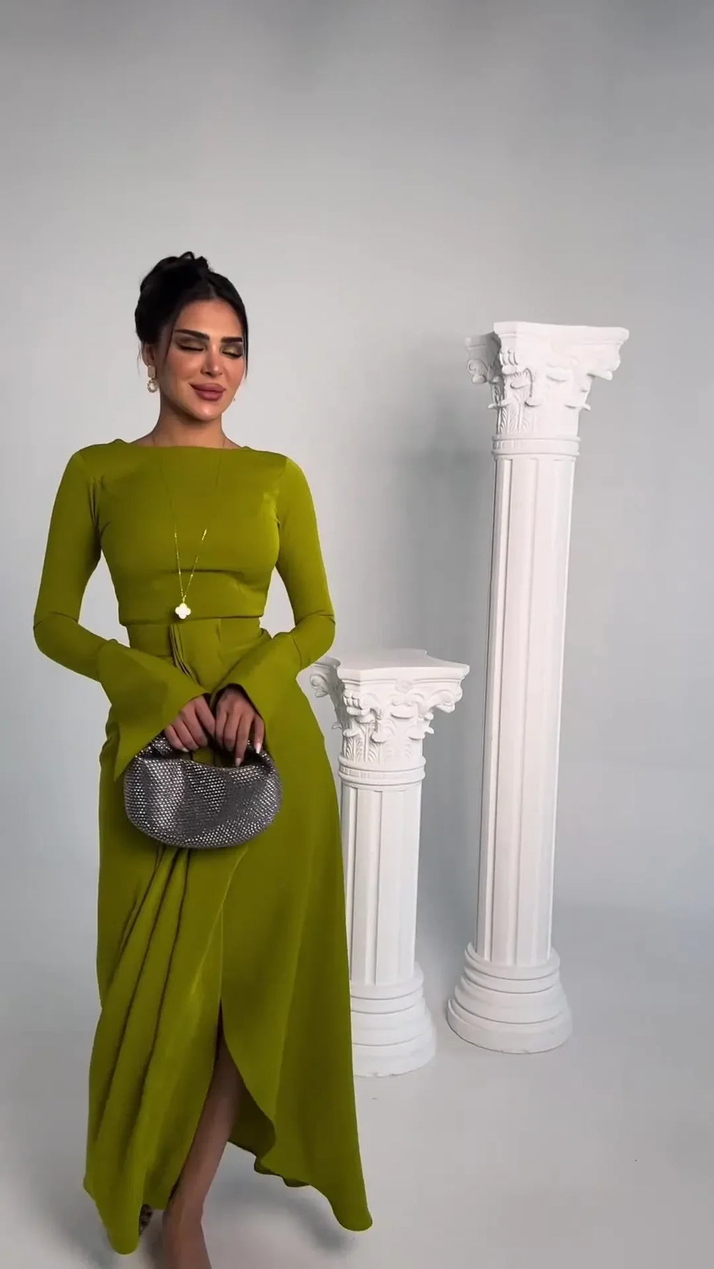 Satin A Line Prom Dress with Jewel Embellishments Gown