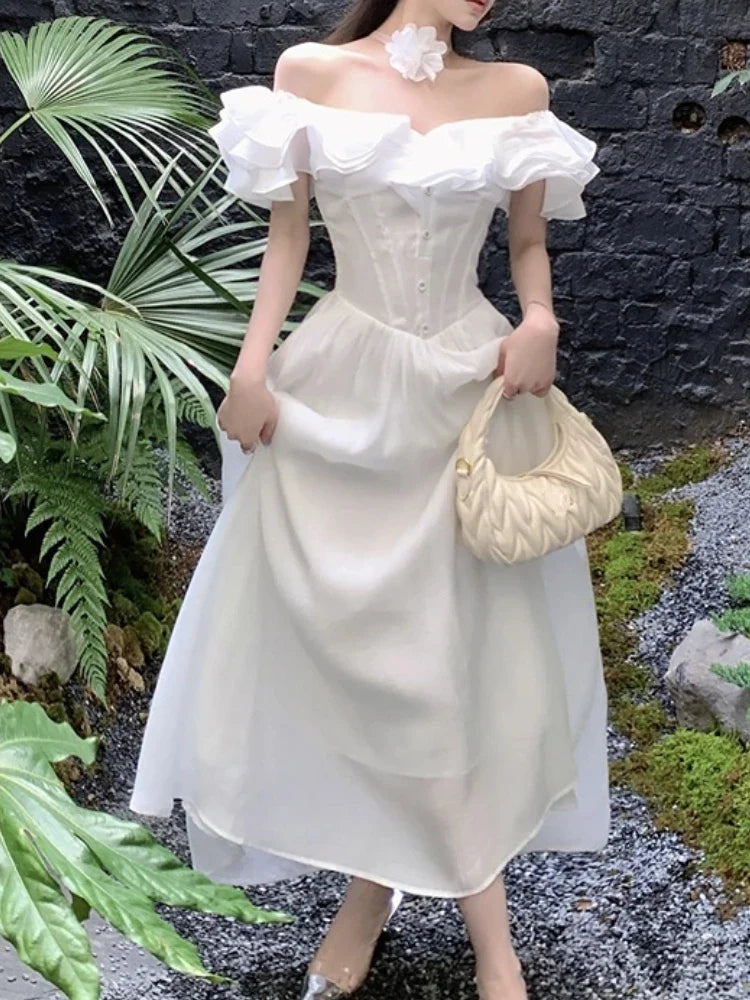 Elegant Vintage Aline Party Dress For Women Casual Prom