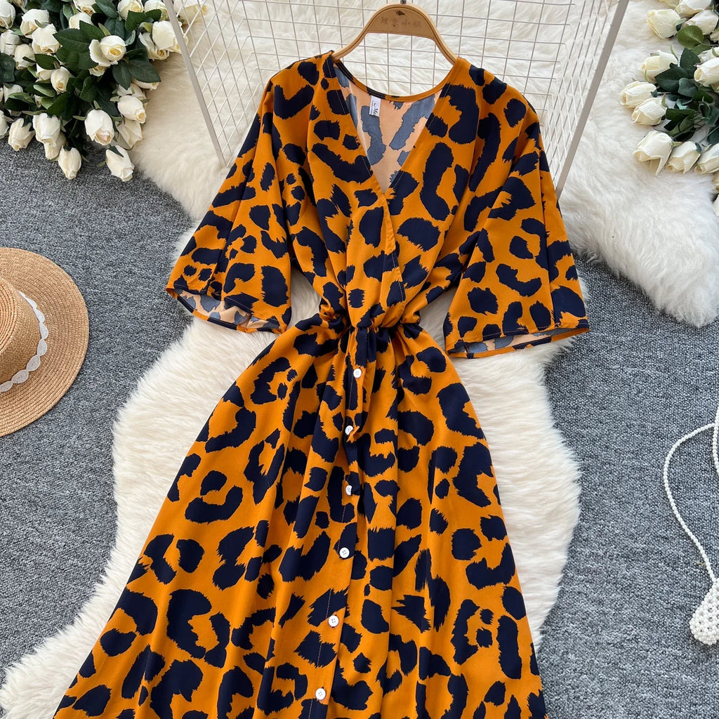 Ruched V Neck Office Dress Long Sleeve For Women Red