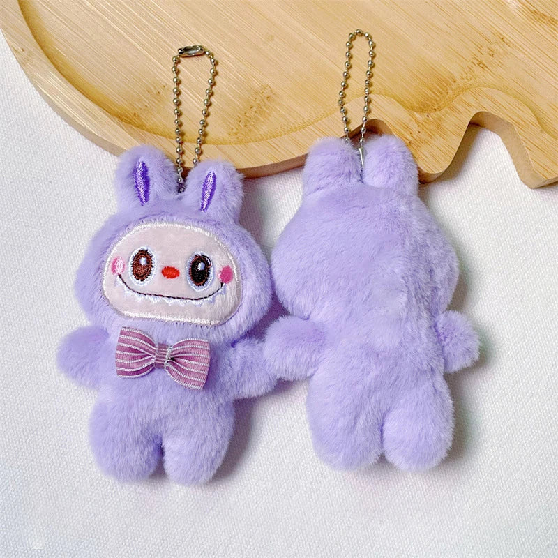 Kawaii Cartoon Labubu Plush Keychain Doll Cute Anime Pendant for Girls Birthday Gifts and Backpack Accessories