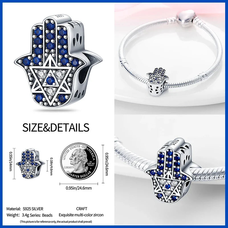 925 Silver Devil's Eye Charms Beads for Women DIY Jewelry Making