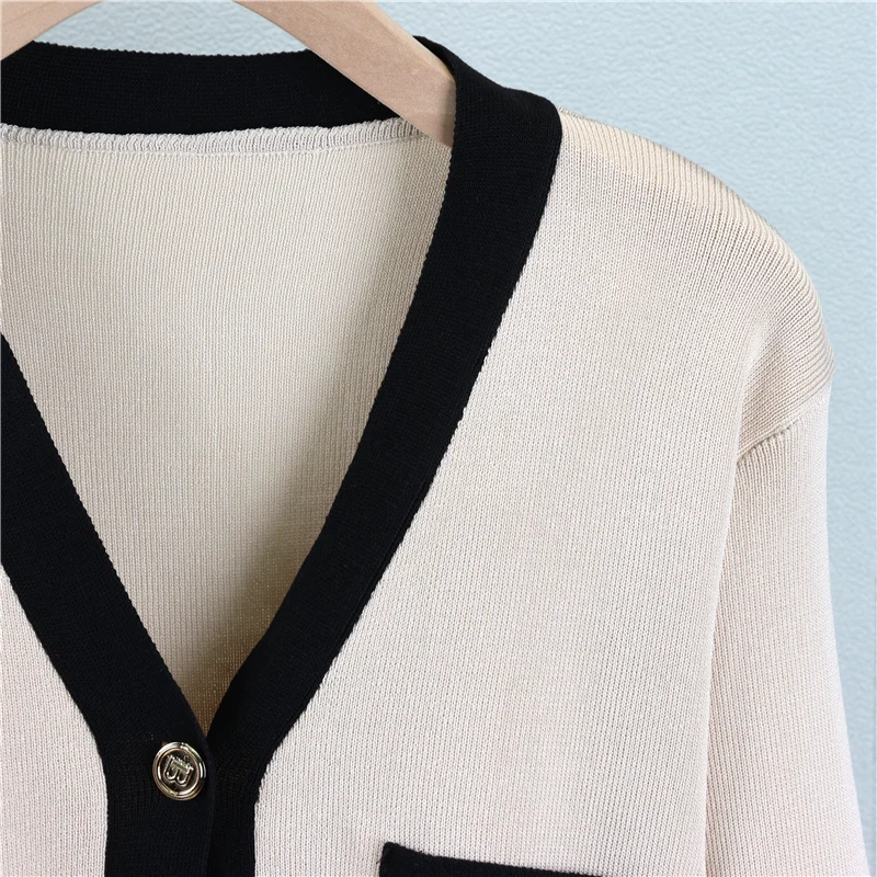 Women's Knitting Sweater Set with V-neck Cardigan and Wide Leg Pants for Cozy Autumn and Winter Wear