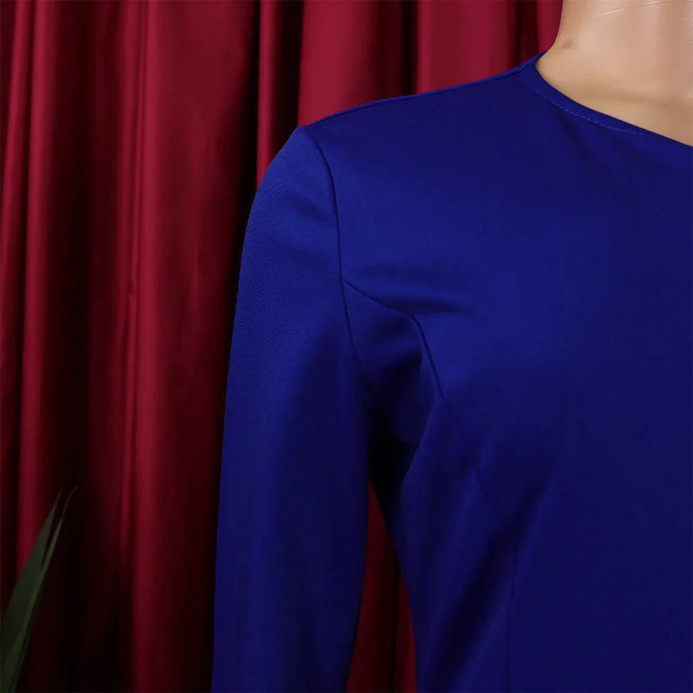 Office Dress For Women Professional O Neck Striped Sheath