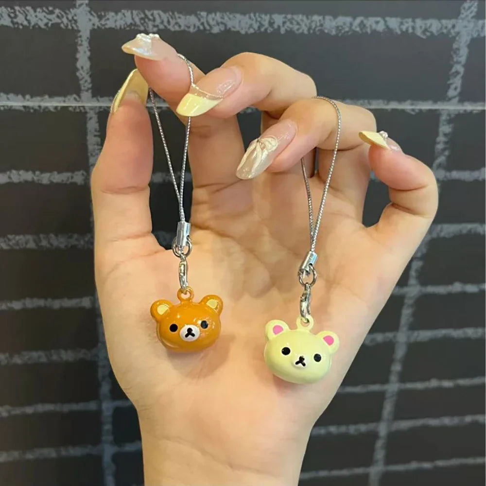 Kawaii Rilakkuma Brown Bear Backpack Pendant Charm Keychain Decor for Students and Girls Gift