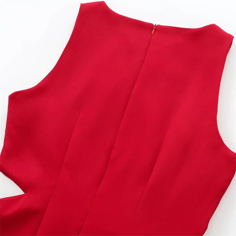 Slim Fit Midi Dress Open Design For Elegant Everyday Wear