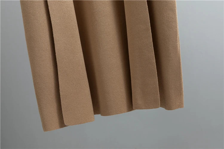 Casual Knitted Three-Piece Set for Women with Cardigan Sweater Vest and Wide Leg Pants