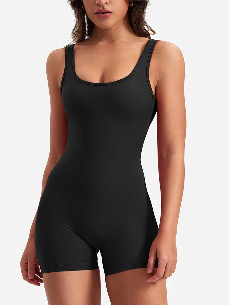 Slim Fit Backless One-Piece Yoga Jumpsuit with Hip Lifting Design and Adjustable Shoulder Straps