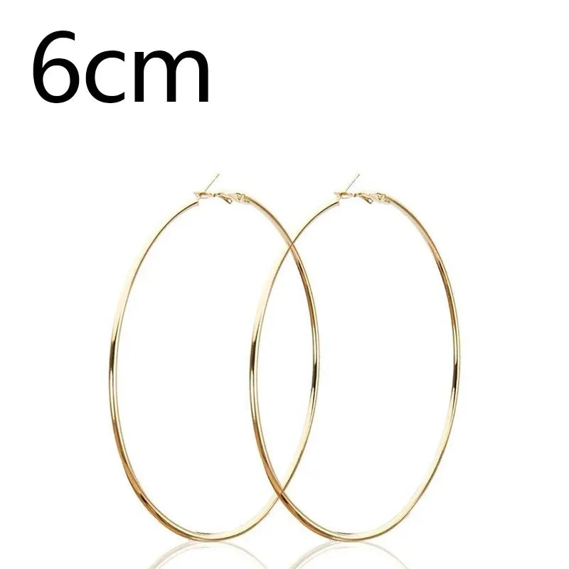 30-100mm Small Big Circle Hoop Earrings for Women and Men in Stainless Steel Fashion Jewelry