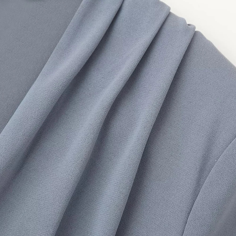 Slimming Pleated Belted Dress For Casual Office Wear