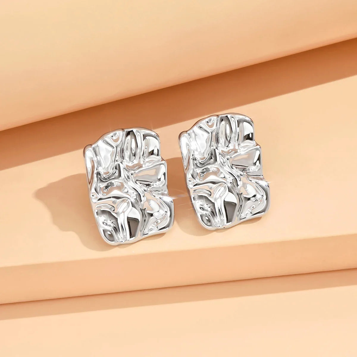 Geometric Irregular Metallic Color Earrings for Women Minimalist Trendy Jewelry Gift