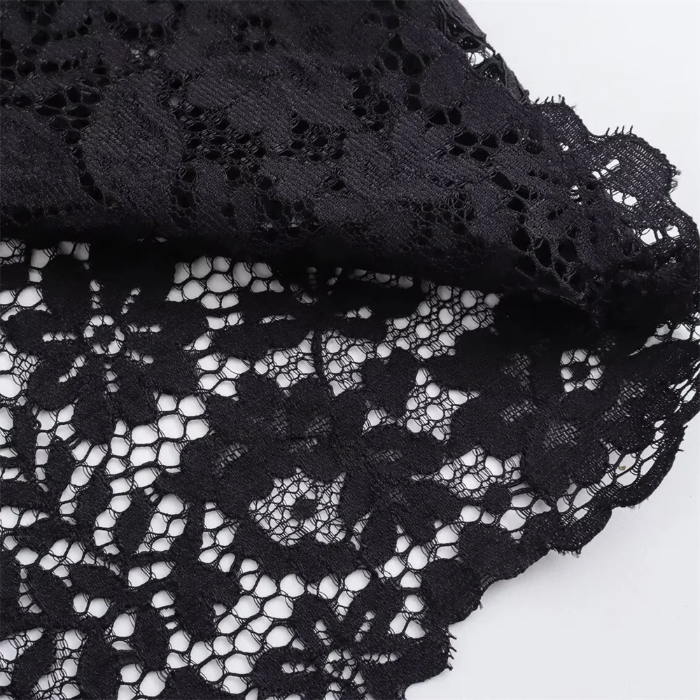 Women's Elegant Lace Suit Jacket and High Waisted Skirt Set Casual Versatile Temperament Fashion Ensemble