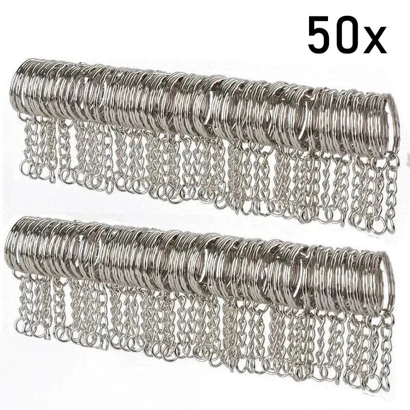 25mm Metal Circular Buckle Set of 50 Durable Flat Rings for DIY Crafts and Keychains
