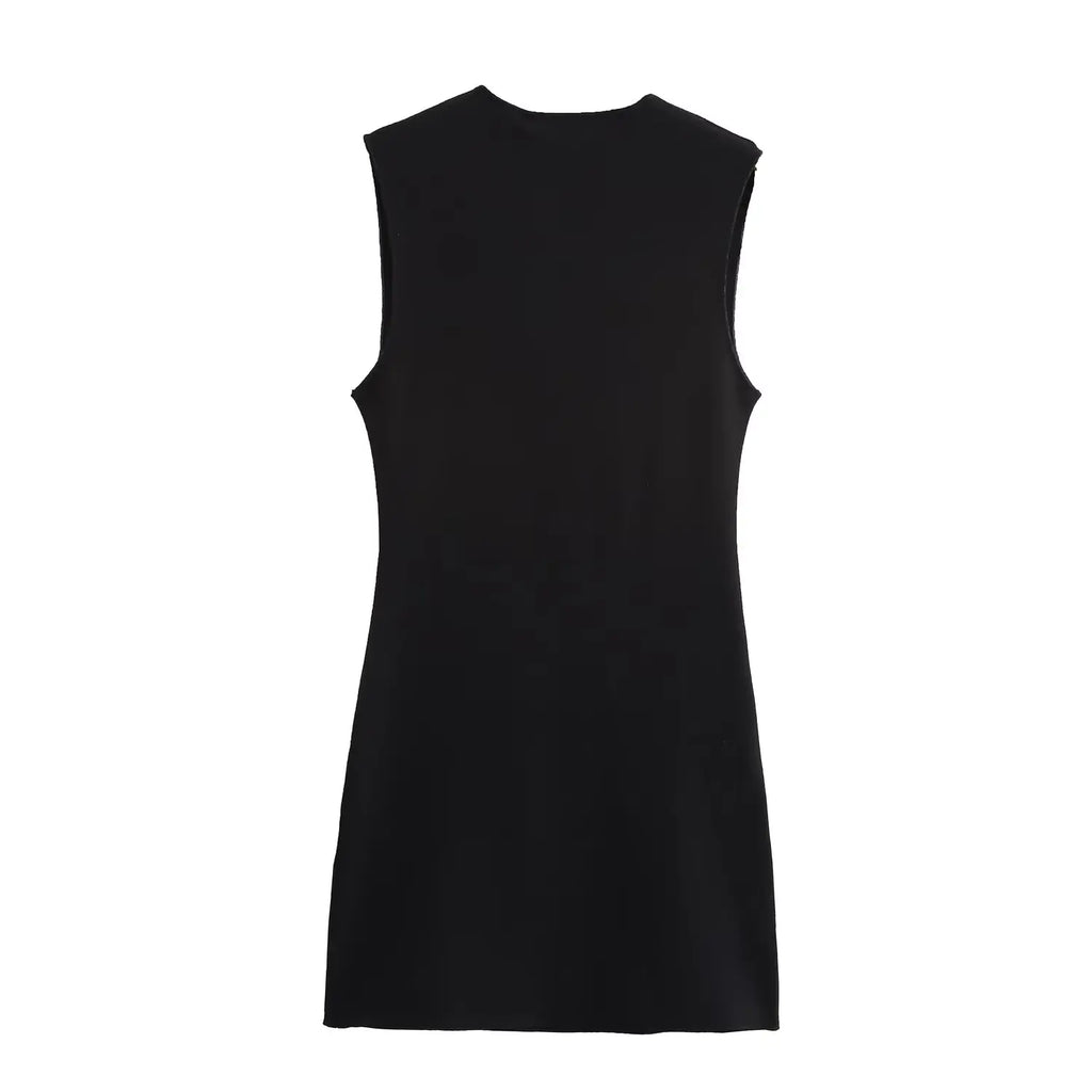 Stretch Knit Mini Dress For Women Elegant Tank Dress