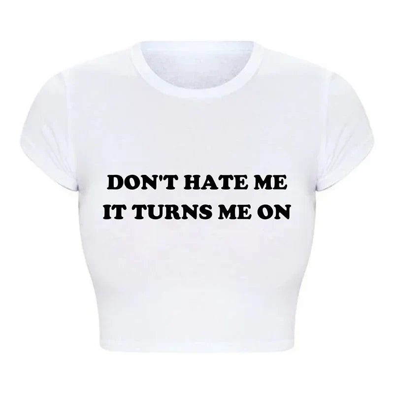 2000s Grunge Graphic Tee Cropped Top Casual Youth Fashion T Shirt