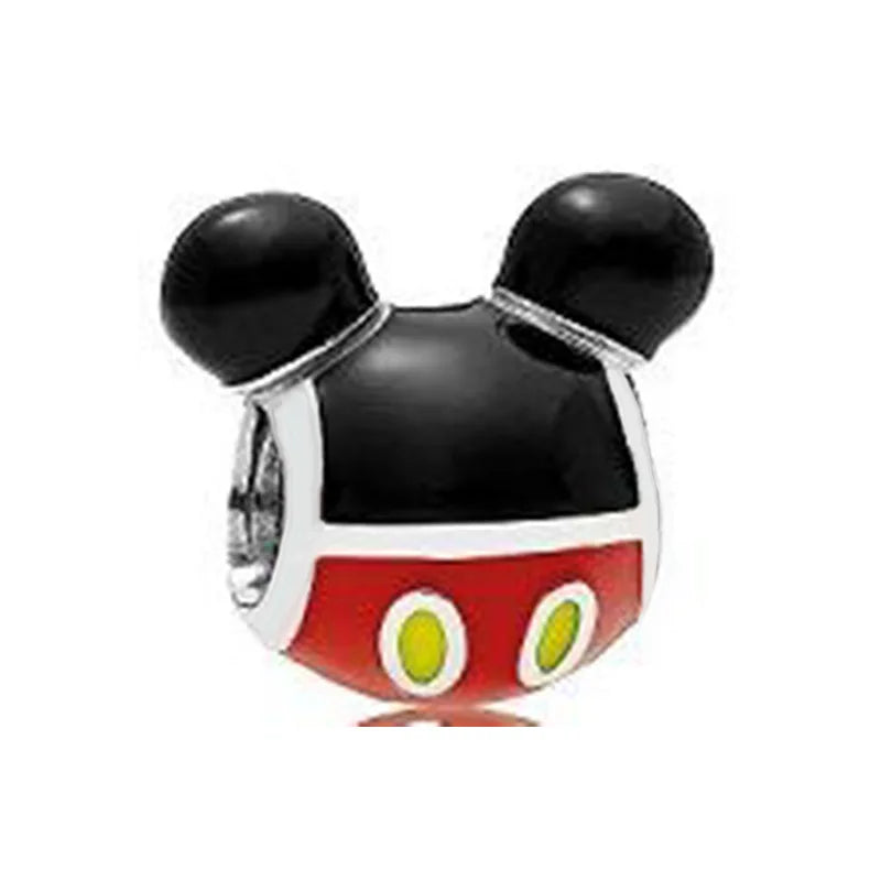 925 Sterling Silver Disney Minnie Mickey Charm Bead for Original Pendant Bracelet DIY Jewelry