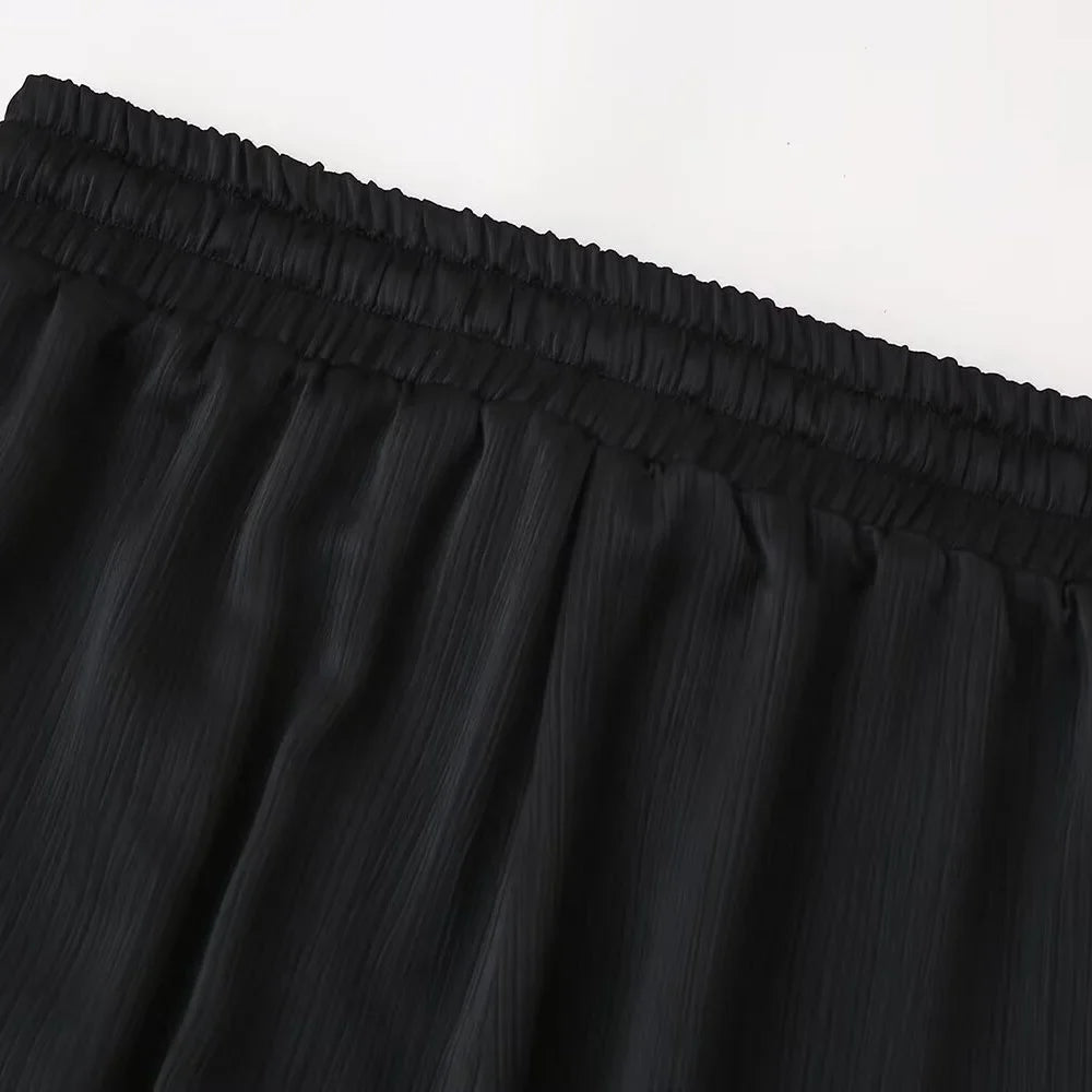 Women's Double Breasted Suit Jacket and Pants Set with Wrinkle Effect for Spring and Summer Fashion