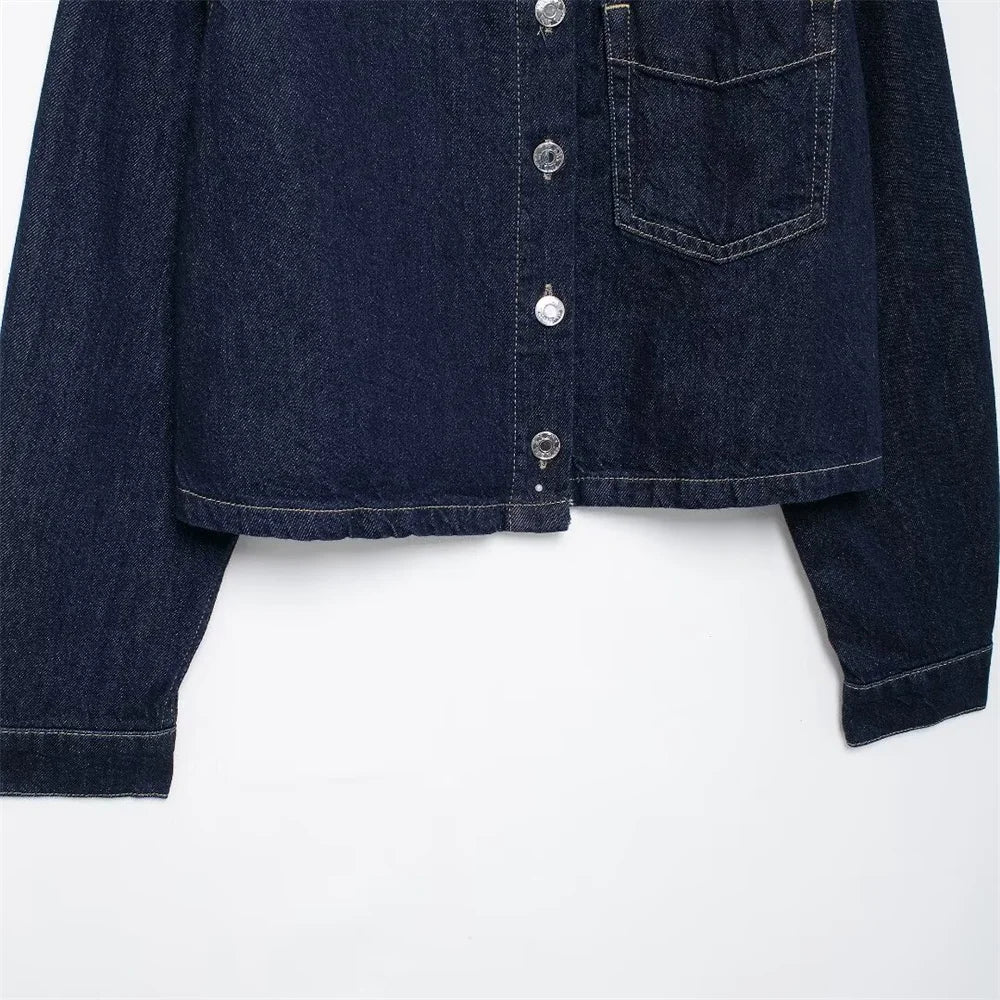 Autumn Casual Loose Cotton Denim Shirt and Pants Set for Effortless Style