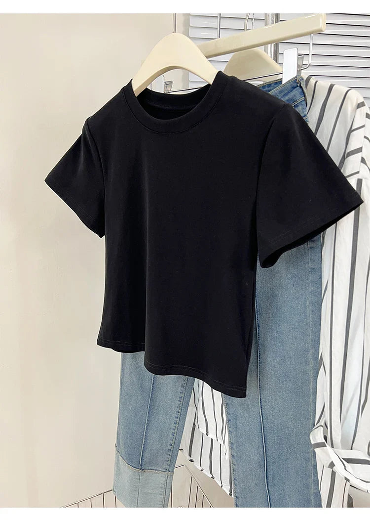 Oversized Cotton T-Shirt for Women, Short Sleeve Spring Tee with Trendy Print, Casual Y2K Style Top