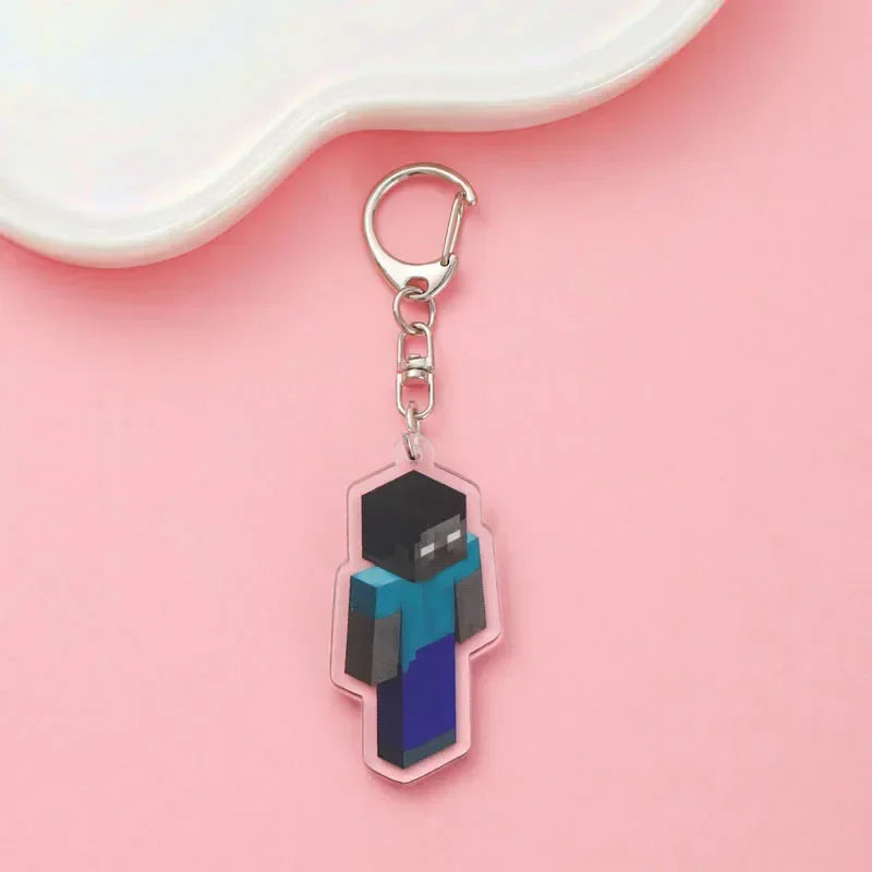 Diamond Sword Keychain with Enchanted Golden Apple and Pickaxe Model Toys for Gamers and Collectors