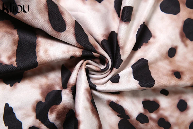 Leopard Print Women Jumpsuit Sexy Low Neck Spaghetti Strap Skinny Fit Clubwear Overalls