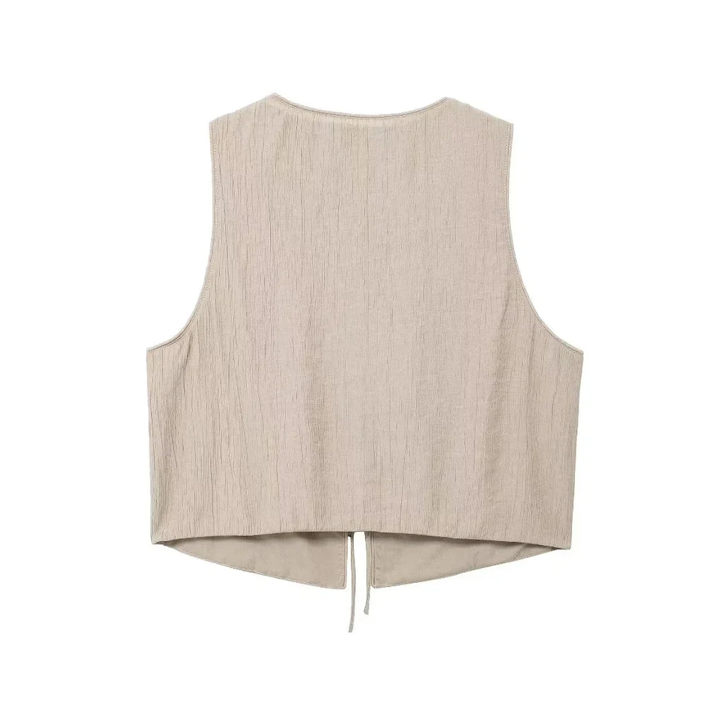 Tied Sleeveless Vest Top and High Waist Midi Skirt Two Piece Set Women's Summer Waistcoat Long Skirt Outfit