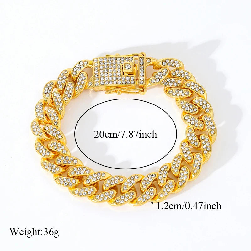 Gold Color Cuban Chain Bracelet for Women and Men - Trendy Waterproof Stainless Steel Wrist Chain Jewelry Gift for Parties