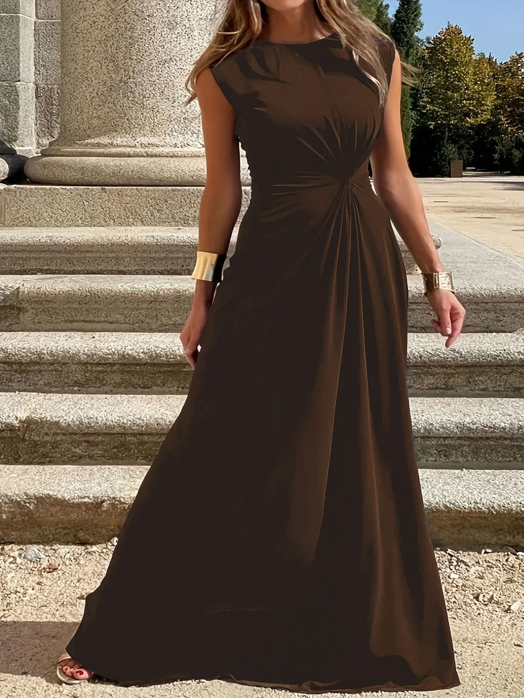 Casual Outing Dress With Round Neck For Everyday Wear