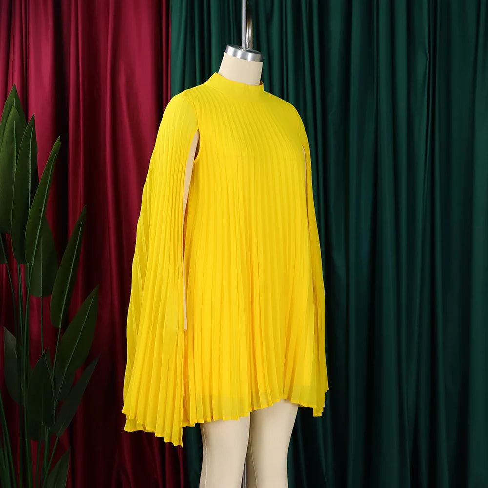 Elegant Chiffon Dress For Women Batwing Sleeve Knee Length