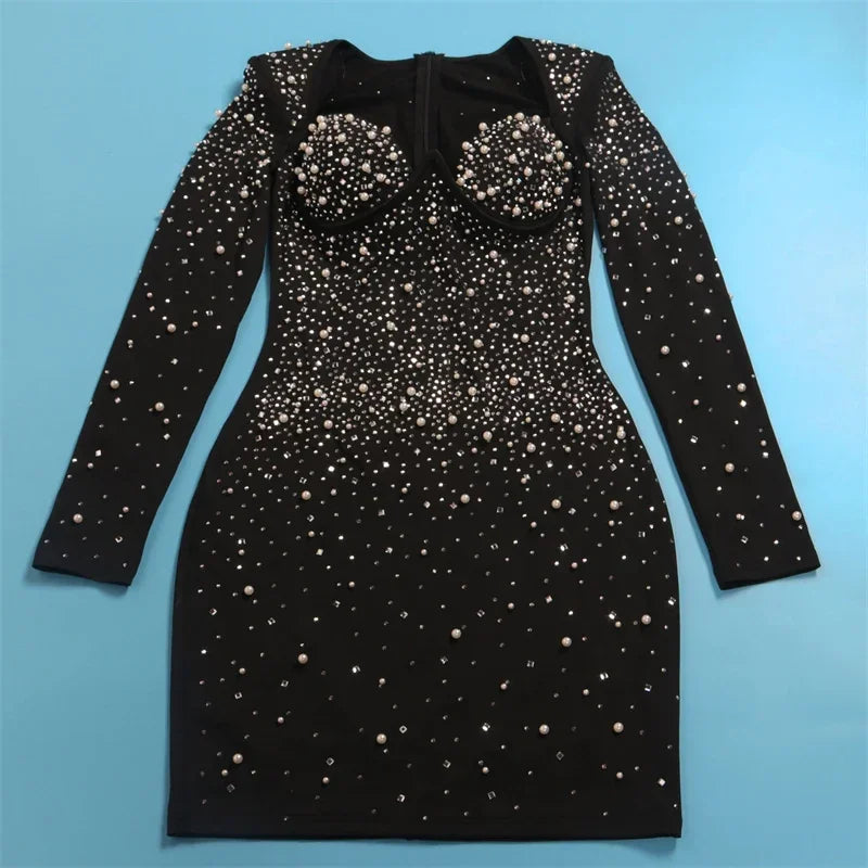 Sequin Rhinestone Bodycon Dress For Party Night Club