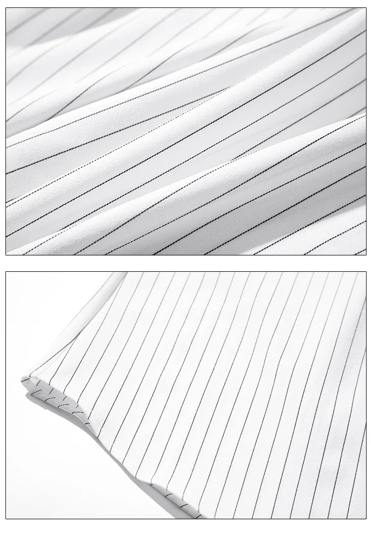 Striped Long Sleeve Women Shirt Button Up Blouse Lightweight Chiffon Tops Elegant Casual Office Wear