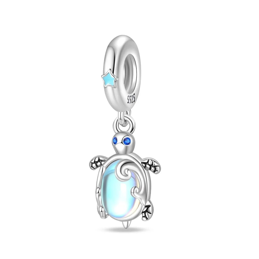 Underwater World 925 Sterling Silver Ocean Animal Pendant for DIY Bracelet or Necklace