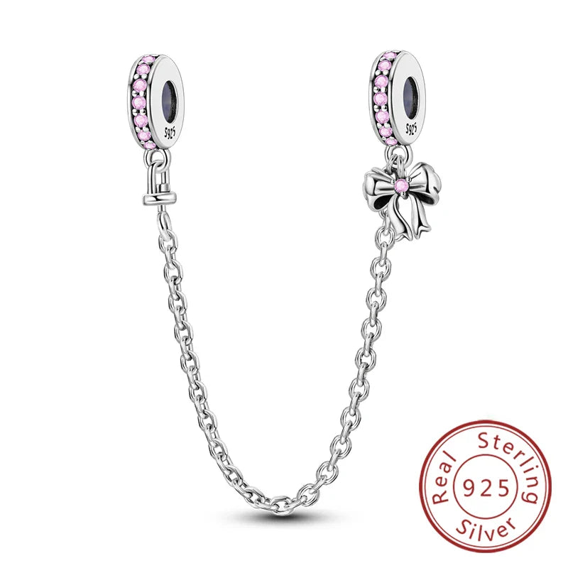 925 Sterling Silver Forever Love Heart Charms Beads for Sister Family Bracelet Jewelry Gifts