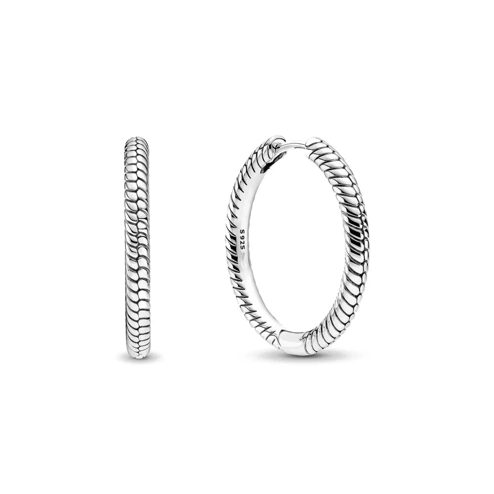 925 Silver Hoop Infinite Love Earrings with Blue Flower and White Stone Heart Pendant for Women Jewelry