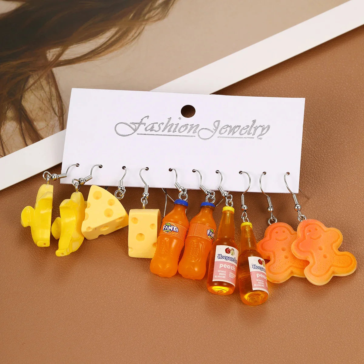Cute Cartoon Food Fruit Drink Earrings Set for Women Fun Resin Jewelry Gift
