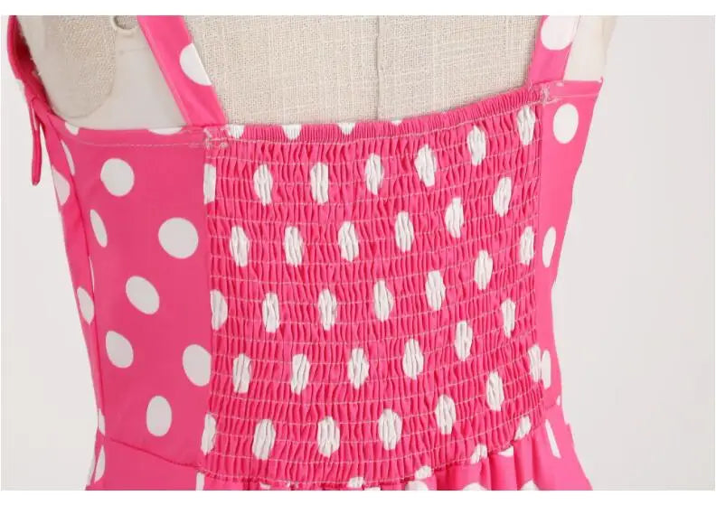 Pink Plaid Suspender Dress High Waisted Party Gown Chic