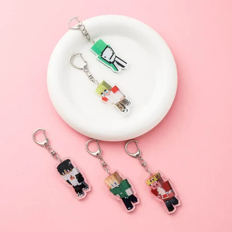 Diamond Sword Keychain with Enchanted Golden Apple and Pickaxe Model Toys for Gamers and Collectors