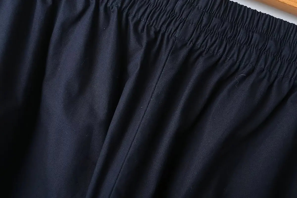 Autumn Women Two-Piece Set Poplin Single Breasted Shirt with High Waist Long Pants Casual Outfit