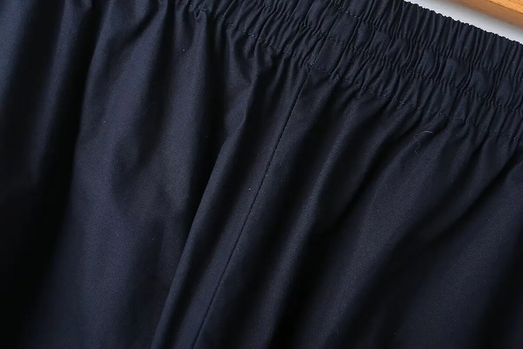 Autumn Women Casual Two Piece Set with Poplin Shirt and High Waist Long Pants