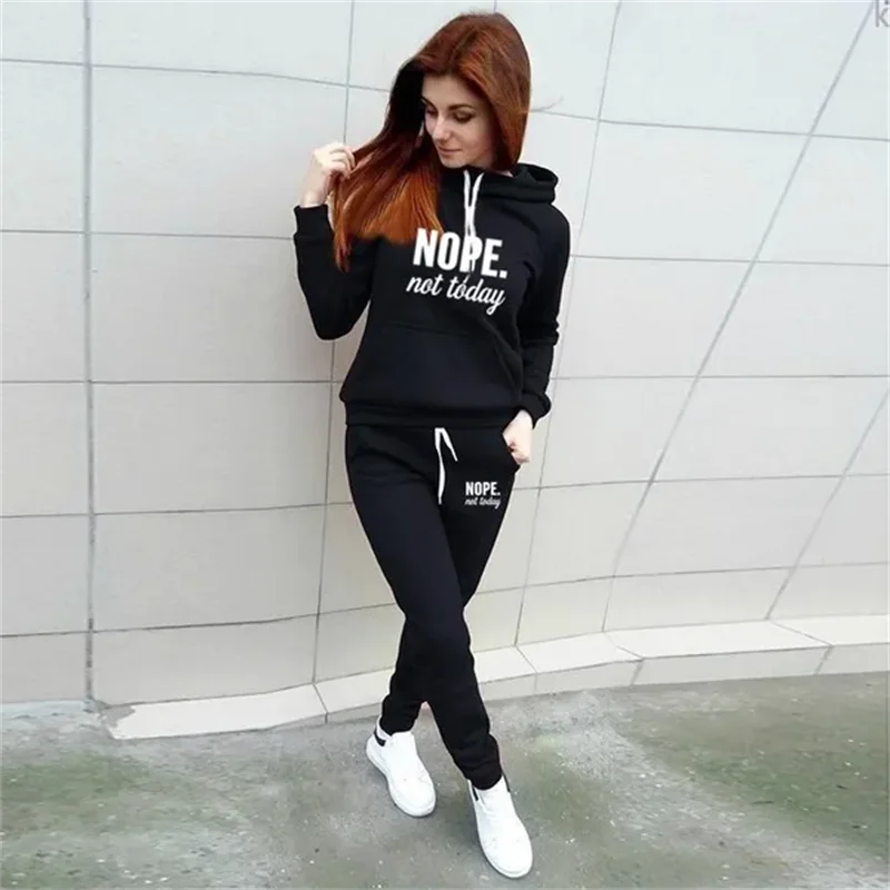 Women's Casual Hooded Sportswear Suit with Jogging Hoodie and Sports Pants