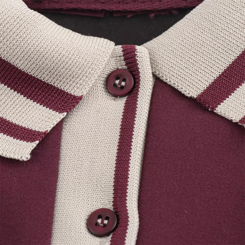 Womens Slimming Mini Dress With Flip Collar And Button