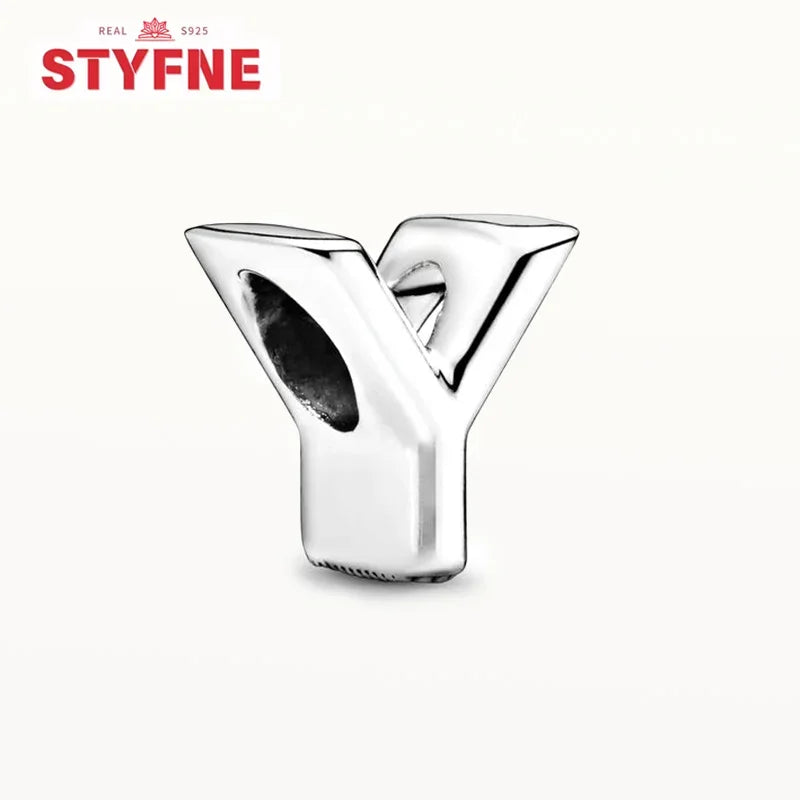 Silver 925 Alphabet Charm Beads A-Z for DIY Jewelry and Bracelet Making Gifts for Women