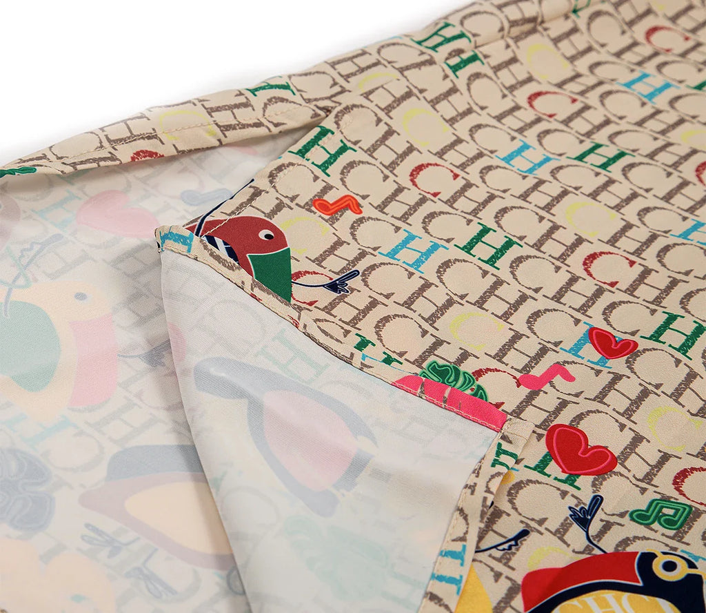 Khaki Printed Long Dress For Women Casual Loose Fit Maxi