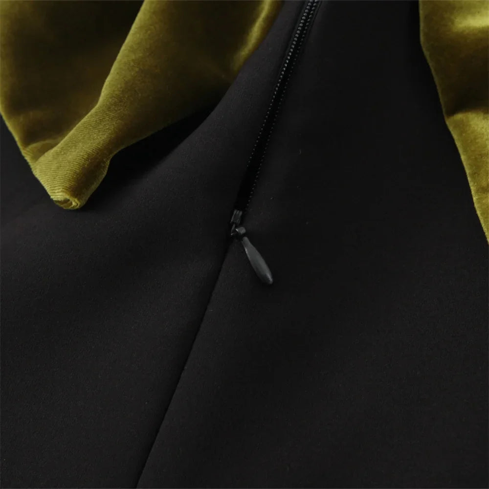 Elegant Western Style Bow Tie Dress for Women Slim Fit