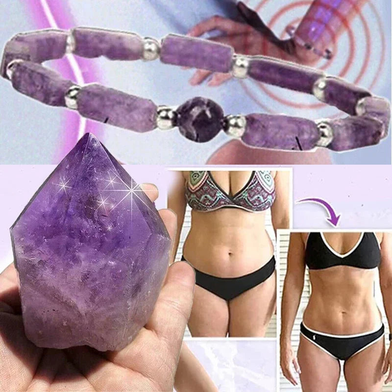 Natural Amethyst Slimming Bracelet for Women with Healing Energy for Weight Loss and Fatigue Relief