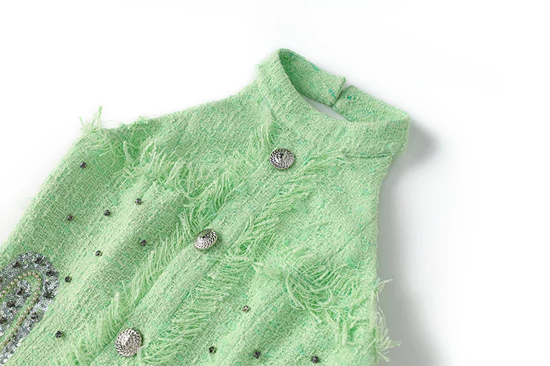 Rhinestone Sequin Halter Backless Party Sexy Mini Dress